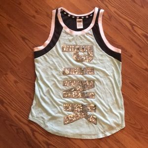 🌵VICTORIA SECRET VS PINK BLING TANK TOP SHIRT L